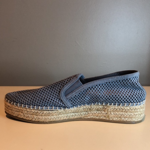 Steve Madden Flat Women's Shoes Blue Suede Wright Espadrille Platform Hal - Picture 4 of 10